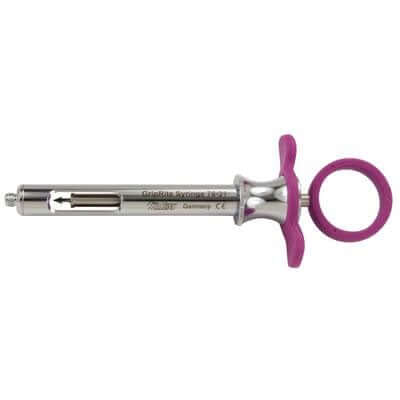 Miltex GripRite Regular Aspirating Syringe with Pink Silicone Grips, Cook-Waite | SurgiMac Dental Supply