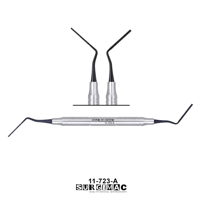 SurgiMac Grisdale Bone Condenser, 1.0/1.7mm, Black(TiN) Tips, Bone Grafting Plugger, 8-11-13-15-18mm, Double-Ended, Stainless Steel, Air Series, 1/Pk | SurgiMac Dental Supply