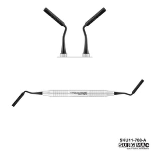 SurgiMac #4mm Grisdale Bone Condenser 8-10-13-15-18mm, Black (TiN) Tips, Double-Ended, Stainless Steel, Air Series, 1/Pk | SurgiMac Dental Supply