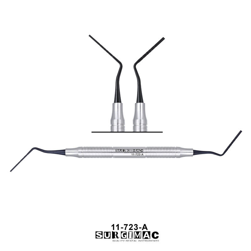 SurgiMac Grisdale Bone Condenser, 1.0/1.7mm, Black(TiN) Tips, Bone Grafting Plugger, 8-11-13-15-18mm, Double-Ended, Stainless Steel, Air Series, 1/Pk | SurgiMac Dental Supply