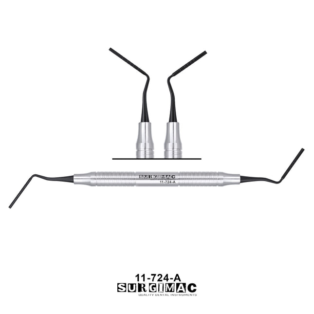 SurgiMac Grisdale Bone Condenser, 1.7/2.0mm Bone Grafting Plugger, Black(TiN) Tips, 8-11-13-18mm, Stainless Steel, Air Series, 1/Pk | SurgiMac Dental Supply