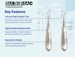 SurgiMac Heidbrink Root Tip Picks, Set of Left and Right, Extraction Elevators, Stainless Steel, Pro Series, 2/Pk | SurgiMac Dental Supply