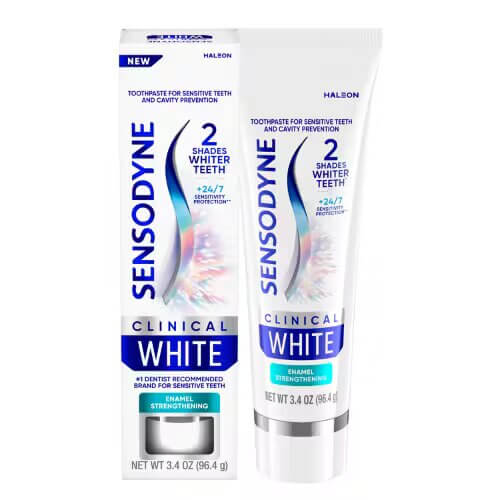 Sensodyne Clinical White Toothpaste 0.8oz Tube, 36/Case | SurgiMac Dental Supply