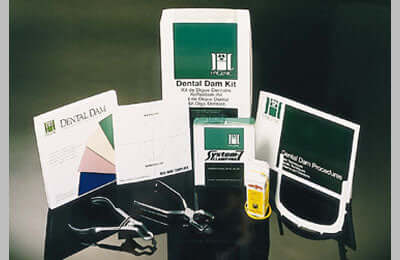 Hygenic Dental Dam Starter Kit with Winged clamps. Kit contains: 6