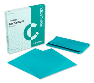 Hygenic 6" x 6" Medium Green Non-Latex Dental Dam, Package of 15 | SurgiMac Dental Supply