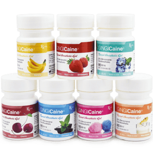 GINGICaine 20% Benzocaine Topical Anesthetic Gel, Asst. Flavors, 1 oz. Jars, 6/Box. | SurgiMac Dental Supply