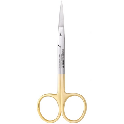 SurgiMac | SurgiMac Iris Scissors Straight with Tungsten Carbide Tips, Gold Handles, Stainless Steel, Air Series, 1/Pk | MS-001