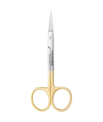 Iris Scissors 4.5", Straight Iris Scissors with Tungsten Carbide Tips, Gold Handles, Stainless Steel, Air Series, 1/Pk MS-001