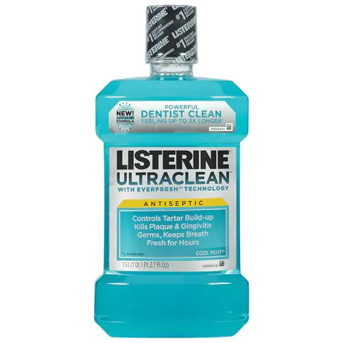 Listerine® Ultraclean Mouthwash, Cool Mint, 1.5L Bottle, 6/cs | SurgiMac Dental Supply