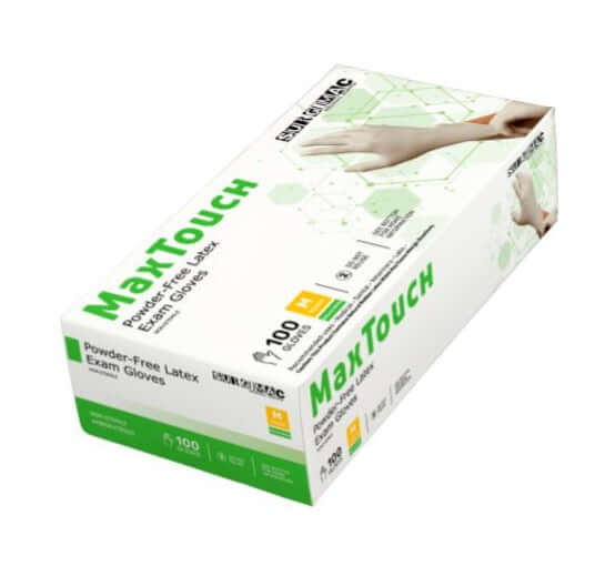 Latex Exam Gloves, MacTouch by SurgiMac | 100 Count 7115-XS