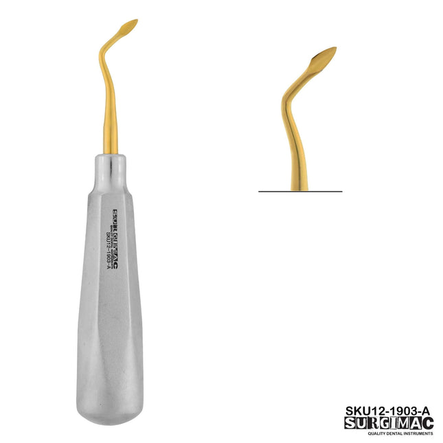 SurgiMac Spade Elevator, Left, Gold Tip, Stainless Steel, Air Series, 1/Pk | SurgiMac Dental Supply