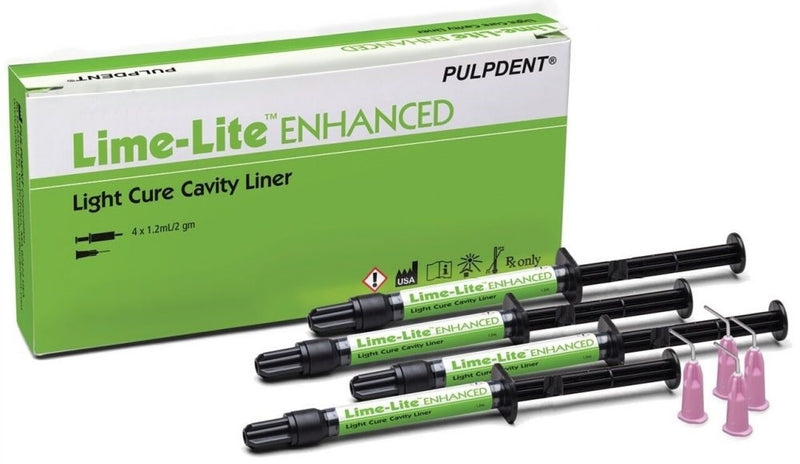Pulpdent Lime-Lite Enhanced Light Cure Cavity Liner, Syringes & Applicator Tips LLE
