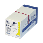 Absorbable Suture with Needle LOOK Plain Gut C17 3/8 Circle Reverse Cutting Needle Size 5 - 0 535B