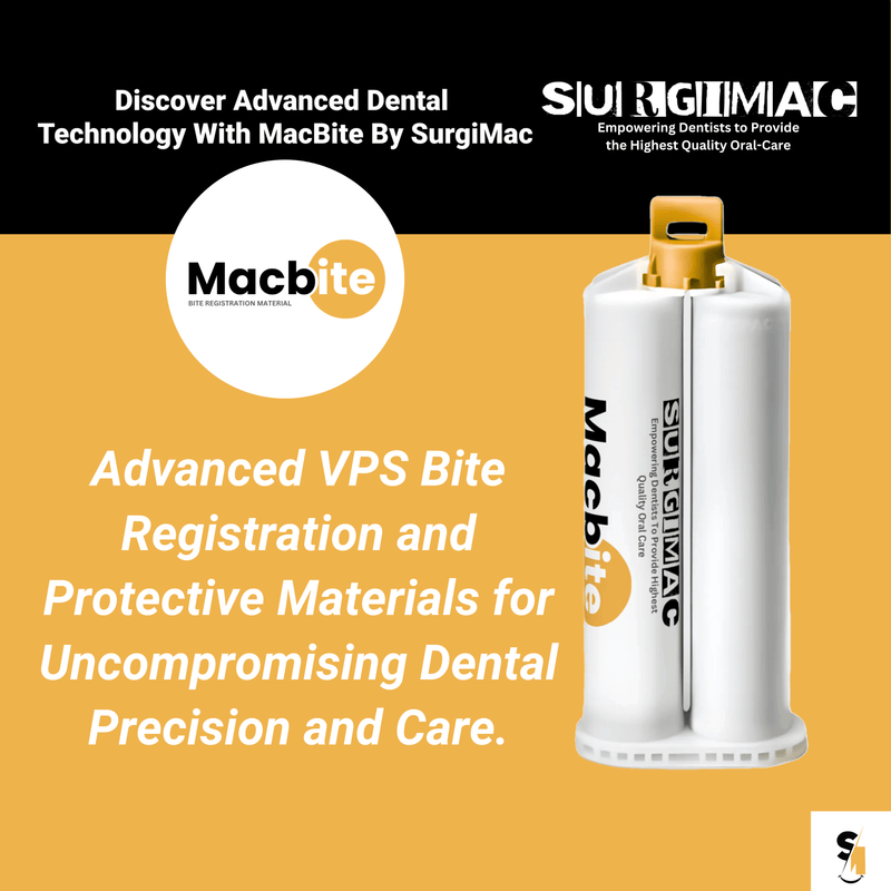 SurgiMac Bite Registration Material, Unflavored Fast Set, 2 - 50 mL Cartridges and 6 Mixing Tips, MacBite, 1/Pk | SurgiMac Dental Supply