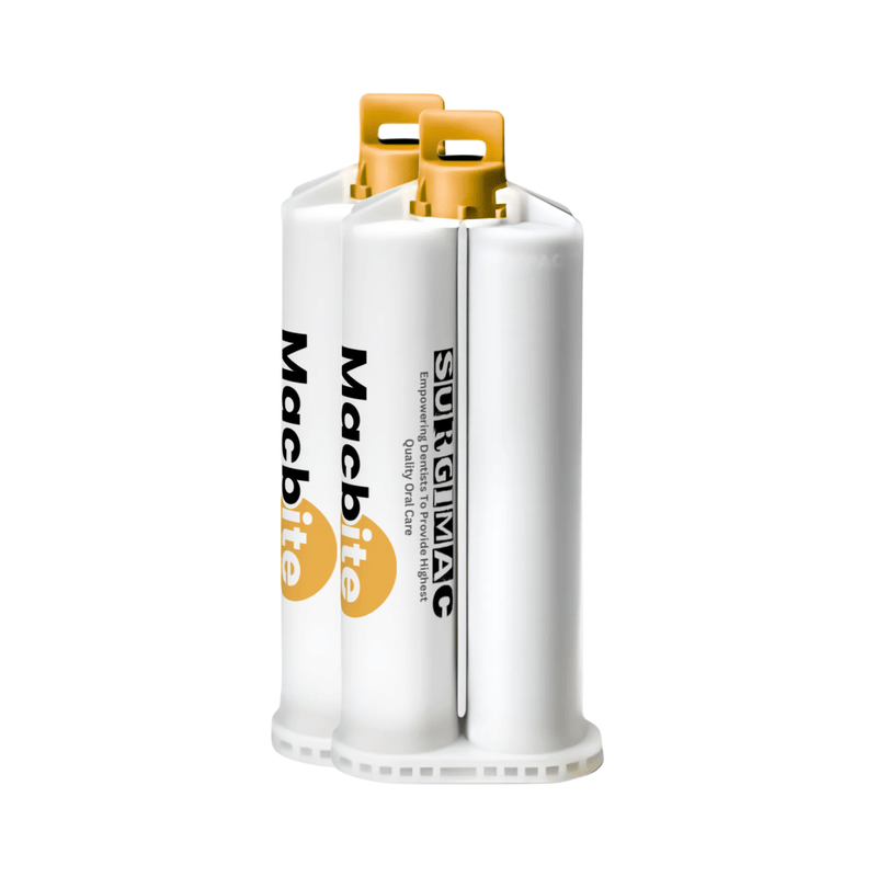 SurgiMac Bite Registration Material, Unflavored Regular Set, 2 - 50 mL Cartridges and 6 Mixing Tips, MacBite, 1/Pk | SurgiMac Dental Supply