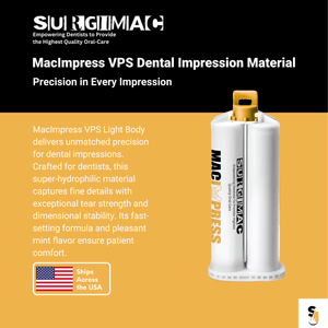 SurgiMac VPS Impression Material Heavy Body, Fast Set, 50 ml Cartridges, MacImpress, 4/Pk | SurgiMac Dental Supply