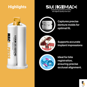 SurgiMac VPS Impression Material Heavy Body, Fast Set, 50 ml Cartridges, MacImpress, 4/Pk | SurgiMac Dental Supply