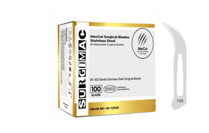 #12D Sterile Stainless Steel Surgical Scalpel Blade | MacCut by SurgiMac | Box of 100 MC-10-1212D