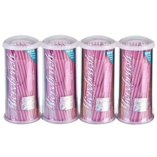 Microbrush Tube Series, Fine, Pink micro-applicators. 400 applicators, 4 tubes | SurgiMac Dental Supply