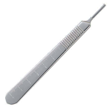 Miltex #3 Scalpel Handle, Nickel 5". Fits Blades 10 - 15, Graduated in mm