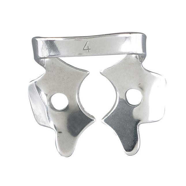 Integra Lifesciences | Miltex #4 Upper Molar Winged Metal Rubber Dam Clamp, Single Clamp | 76D-4