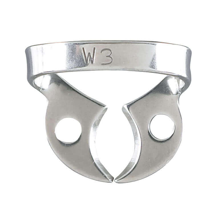 Miltex #W3 Lower Molar Wingless Metal Rubber Dam Clamp, Single Clamp | SurgiMac Dental Supply