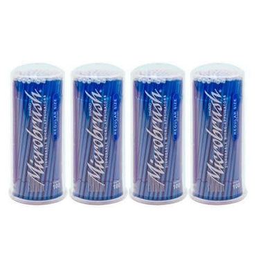 Microbrush Tube Series, Regular, Blue micro-applicators. 400 applicators, 4