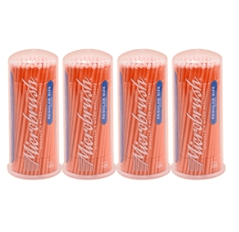 Microbrush Tube Series, Regular, Peach micro-applicators. 400 applicators, 4 | SurgiMac Dental Supply
