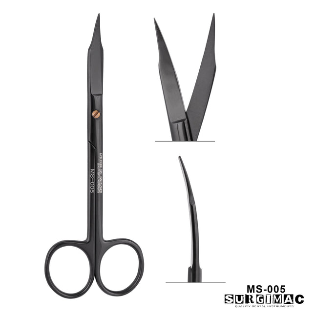 SurgiMac 13.5cm Goldman-Fox Scissors, Curved, Super-Cut, Stainless Steel, Black Series, 1/Pk