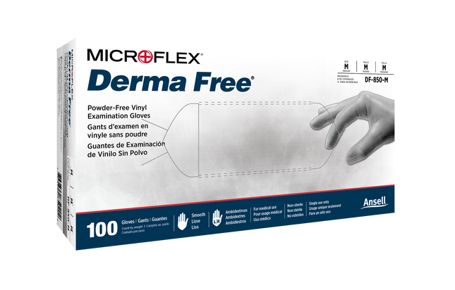 Ansell Microflex Derma Free Powder Free Vinyl Exam Gloves | DF-850-S-1 | Ansell | SurgiMac