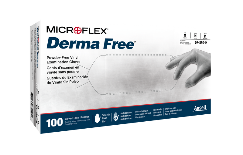 Microflex Derma Free Powder Free Vinyl Exam Gloves DF-850-S-1