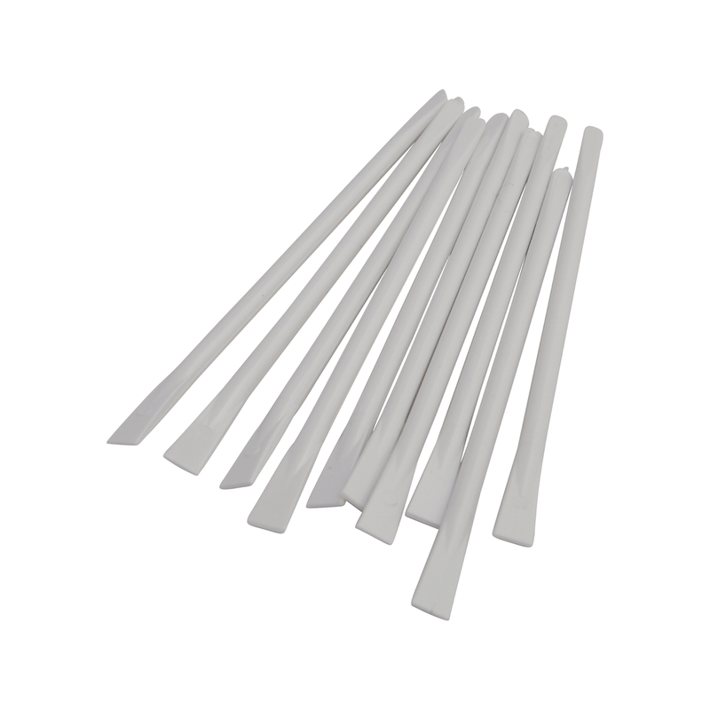 Mixing Sticks - White Plastic, Double-End Disposable, with One Square, One | SurgiMac Dental Supply
