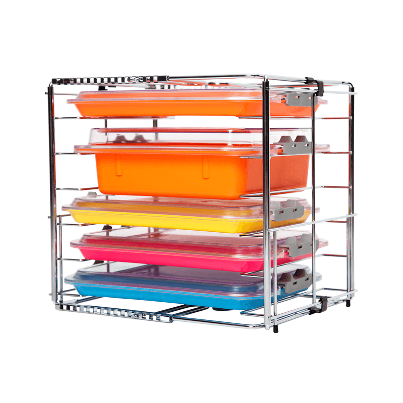 Multi-Mod 6-Place Rack, Can hold 6 trays or 3 tubs with covers, Adjustable | SurgiMac Dental Supply