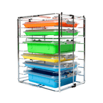 Multi-Mod 8-Place Rack, Can hold 8 trays or 4 tubs with covers, Adjustable | SurgiMac Dental Supply