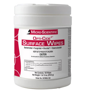 Opti-Cide3 Surface Disinfectant Wipes, Large 6" x 10", 100 wipes per can, Case of 6 | SurgiMac Dental Supply