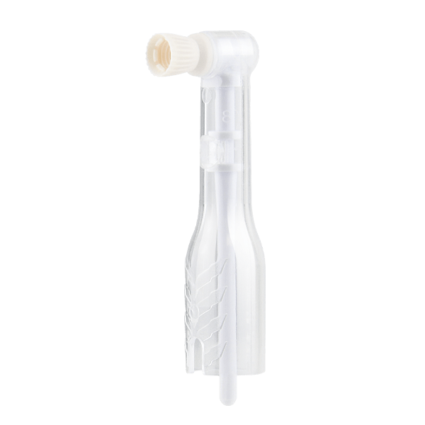 Oscillating AntiSplatr Mini disposable prophy angle, Tapered brush cup, 100/box ASMB-100