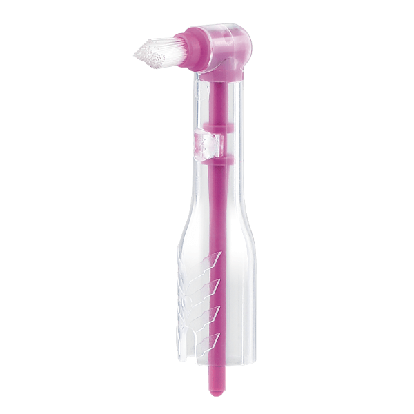 Oscillating AntiSplatr Mini disposable prophy angle, Tapered brush cup, 100/box ASMB-100