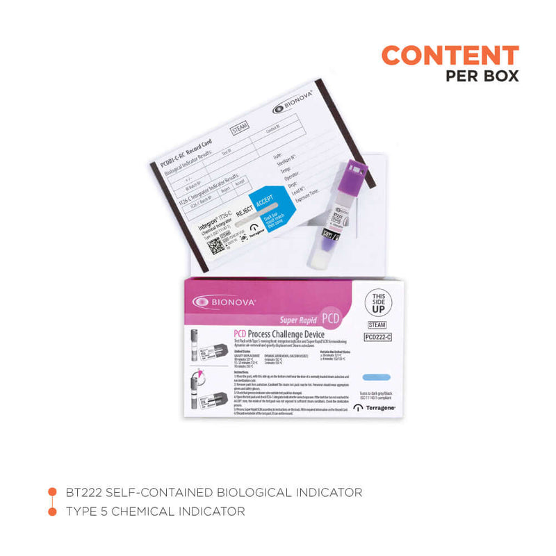 PCD Kit For Steam With BI (1h), IT26-C Integrator Indicator, 25 Bis + 25 PCD/Kt KPCD222-C