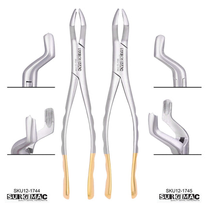 Extracting Forceps #53 (Set of Right and Left) SERRATED Tips by SurgiMac