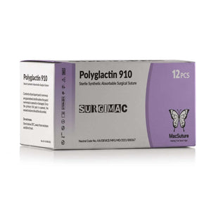 SurgiMac 4-0 26" Braided & Coated Suture, Polyglycolic Acid, 19mm 3/8 Circle Reverse Cutting Needle, MacSuture, 12/Pk | SurgiMac Dental Supply