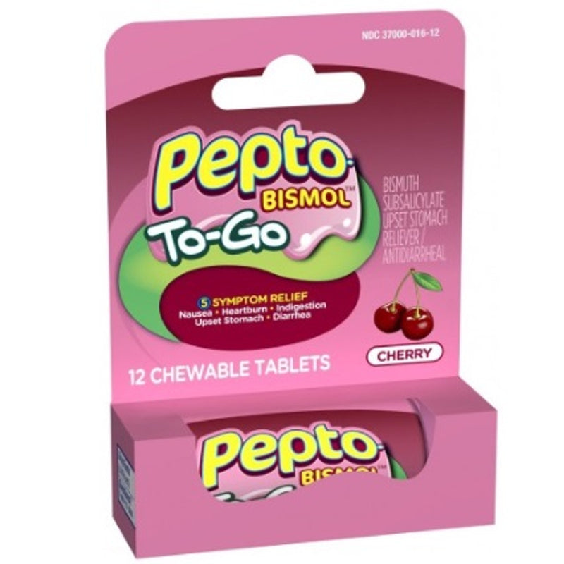 Pepto Bismol, To Go, Cherry Chew, 12/pk, 24 pk/cs 0149000010