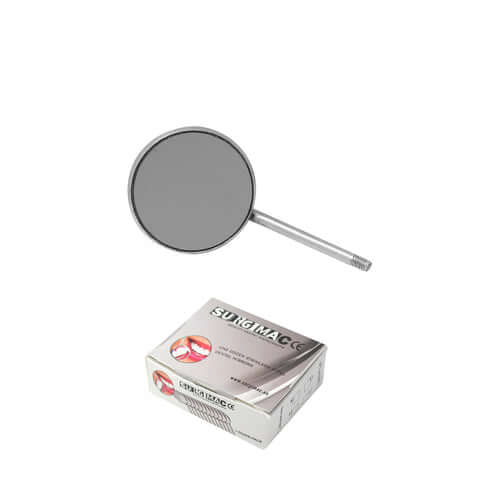 12 Pcs Rhodium Coated Dental Mirrors for Examination - Scratch Resistant, Anti-Fog, Stainless Steel Handle MIR03-CS