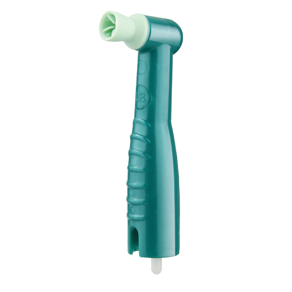 Pac-Dent | ProAngle Ergo disposable Prophy angle, soft teal cup | 168-144	ProAngle Ergo disposable Prophy angle, soft teal cup, standard boxage, 144/box