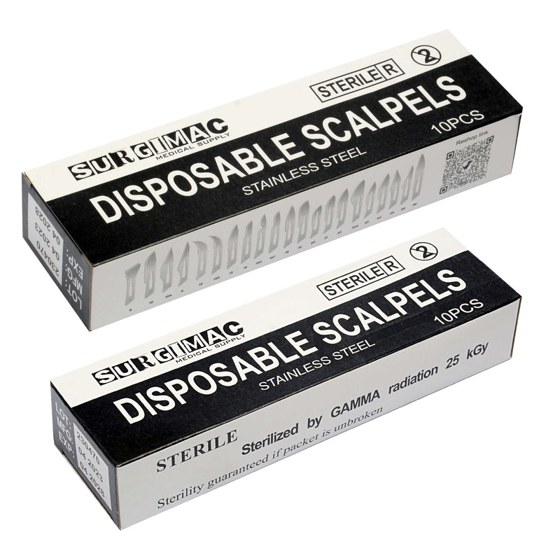 Surgical Scalpel Blade, Plastic Handle, ProCut, Sterile, Stainless Steel, Box of 10 10-4110-P