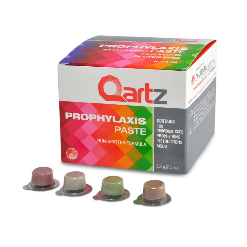 Qartz Medium Assorted Prophy Paste with Fluoride 200/Bx | SurgiMac Dental Supply