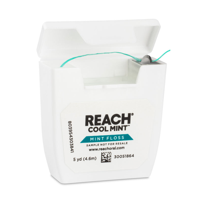 REACH Waxed Dental Floss, 5-Yard, Patient Samples, Mint, 144/cs | SurgiMac Dental Supply