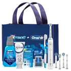 Oral-B Electric Toothbrush; Crest Pro-Health Gum Detoxify Toothpaste (3.7 Oz); Crest Clean Mint Rinse (250 Ml); Oral-B Superfloss Mint (50 Ct.); Oral-B Sensitive Toothbrush; Precision Clean Brush (20 Ct); Sensitive Gum Care, Clean. 3/cs