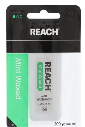 REACH Waxed Mint Floss, 200 yd w/dispenser, 24/cs | SurgiMac Dental Supply