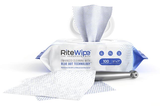 RiteWipe | RiteWipe Dental Handpiece Cleaning Wipes 5" x 7", 100 wipes | 121100-1