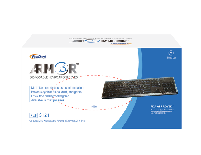 Armor Disposable Keyboard Sleeves, 22" x 14", 250/Box